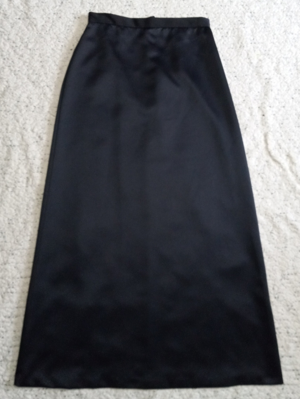 J.R. Nites By Caliendo Classic Black Satin Maxi Skirt - Women Size 10